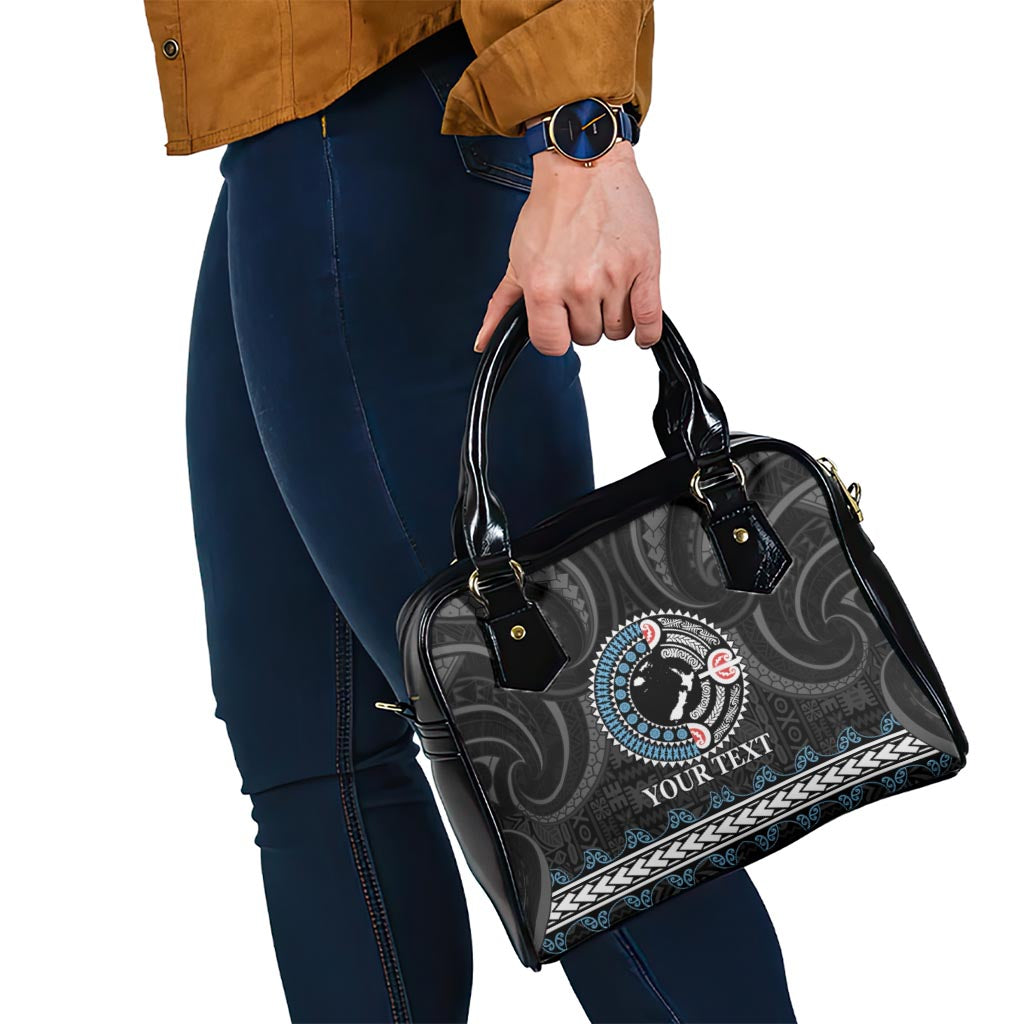 Custom Fiji and New Zealand Shoulder Handbag Maori Fern Mix Tapa Tribal Unique LT9 - Polynesian Pride