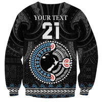 Custom Fiji and New Zealand Sweatshirt Maori Fern Mix Tapa Tribal Unique LT9 - Polynesian Pride