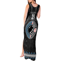Custom Fiji and New Zealand Tank Maxi Dress Maori Fern Mix Tapa Tribal Unique LT9 - Polynesian Pride