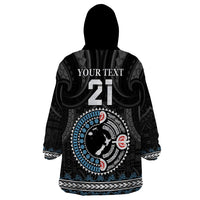 Custom Fiji and New Zealand Wearable Blanket Hoodie Maori Fern Mix Tapa Tribal Unique LT9 - Polynesian Pride