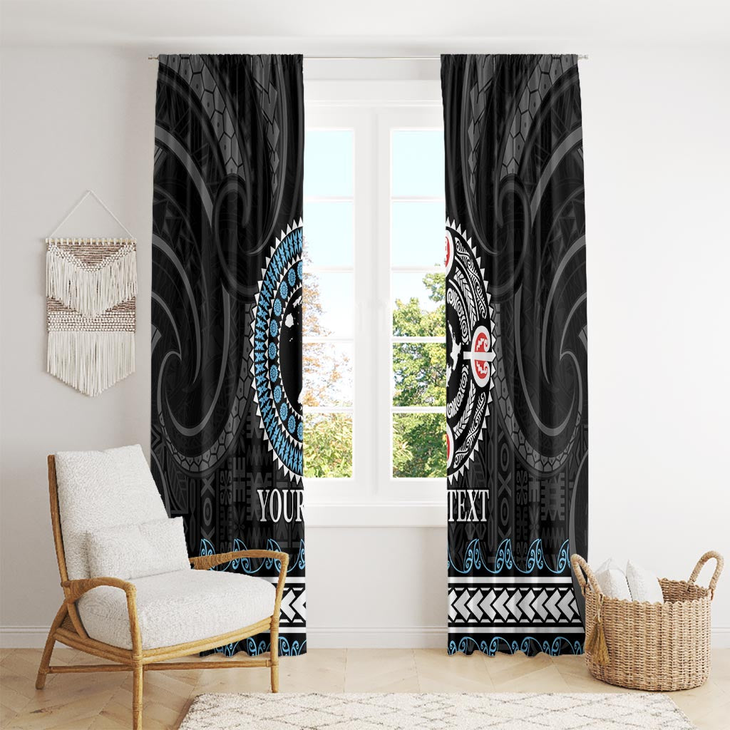 Custom Fiji and New Zealand Window Curtain Maori Fern Mix Tapa Tribal Unique LT9 - Polynesian Pride
