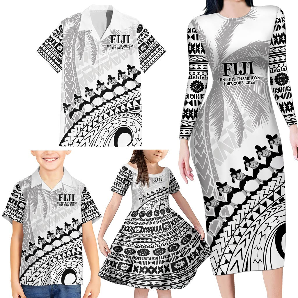 Custom Fiji Rugby Cibi Dance Family Matching Long Sleeve Bodycon Dress and Hawaiian Shirt Create History World Cup Sevens LT9 - Polynesian Pride