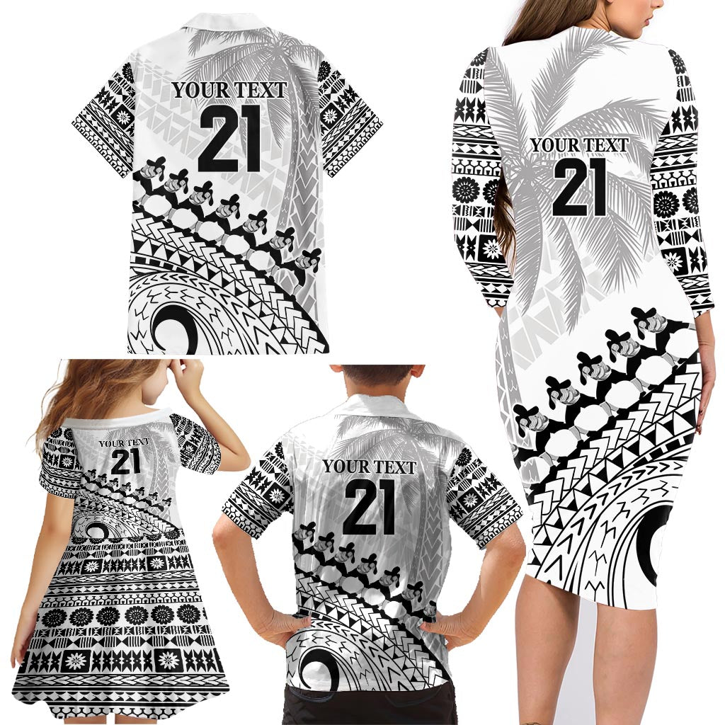 Custom Fiji Rugby Cibi Dance Family Matching Long Sleeve Bodycon Dress and Hawaiian Shirt Create History World Cup Sevens LT9 - Polynesian Pride