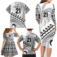 Custom Fiji Rugby Cibi Dance Family Matching Long Sleeve Bodycon Dress and Hawaiian Shirt Create History World Cup Sevens LT9 - Polynesian Pride