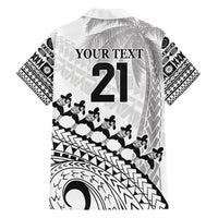 Custom Fiji Rugby Cibi Dance Family Matching Off The Shoulder Long Sleeve Dress and Hawaiian Shirt Create History World Cup Sevens LT9 - Polynesian Pride