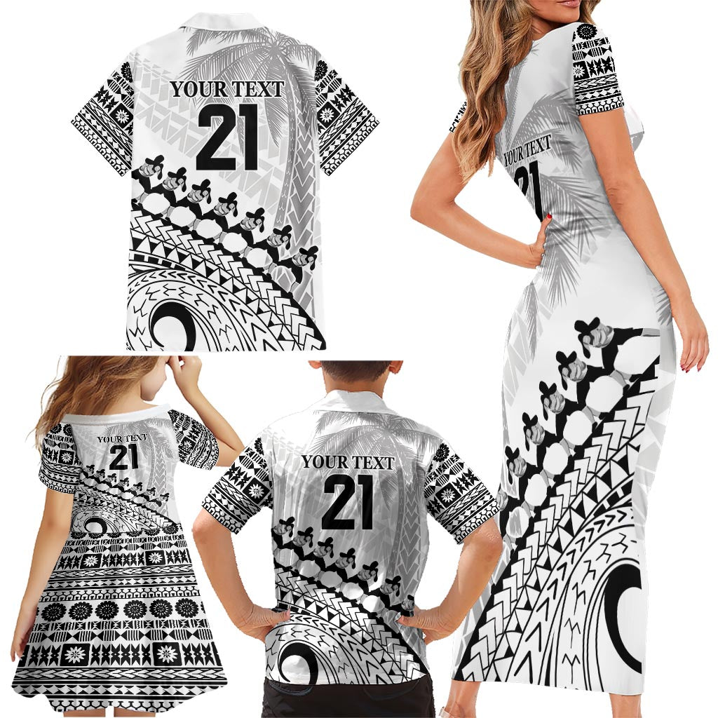 Custom Fiji Rugby Cibi Dance Family Matching Short Sleeve Bodycon Dress and Hawaiian Shirt Create History World Cup Sevens LT9 - Polynesian Pride