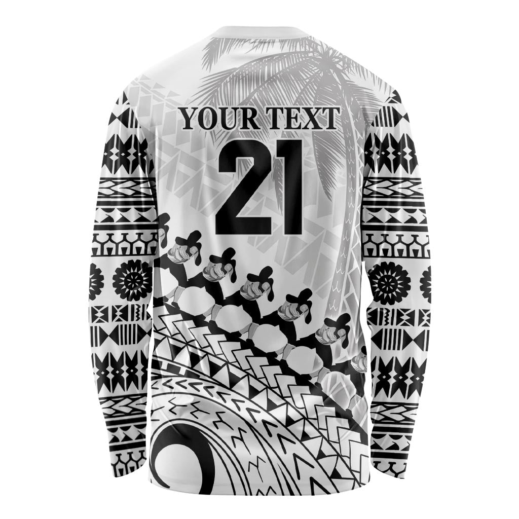 Custom Fiji Rugby Cibi Dance Long Sleeve Shirt Create History World Cup Sevens LT9 - Polynesian Pride