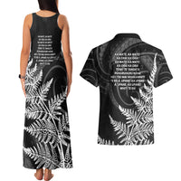 New Zealand Black Fern 7s Couples Matching Tank Maxi Dress and Hawaiian Shirt History World Cup Sevens LT9 - Polynesian Pride