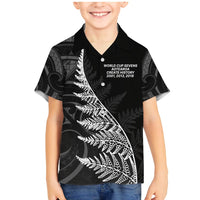 New Zealand Black Fern 7s Family Matching Mermaid Dress and Hawaiian Shirt History World Cup Sevens LT9 Son's Shirt Black - Polynesian Pride