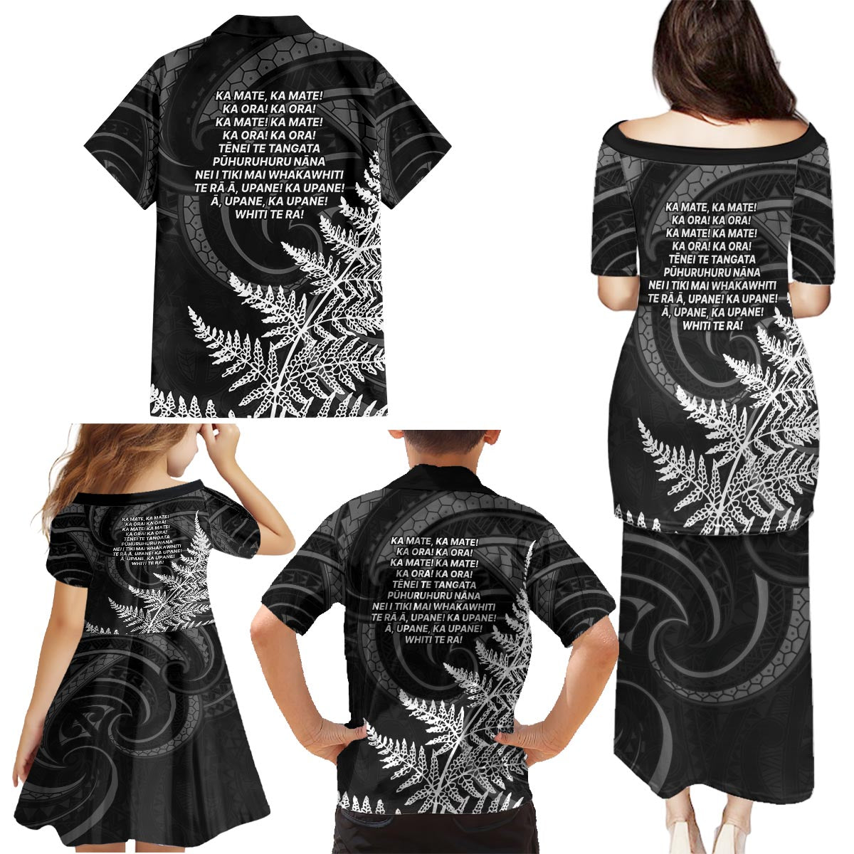 New Zealand Black Fern 7s Family Matching Puletasi and Hawaiian Shirt History World Cup Sevens LT9 - Polynesian Pride
