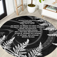 New Zealand Black Fern 7s Round Carpet History World Cup Sevens LT9 Black - Polynesian Pride