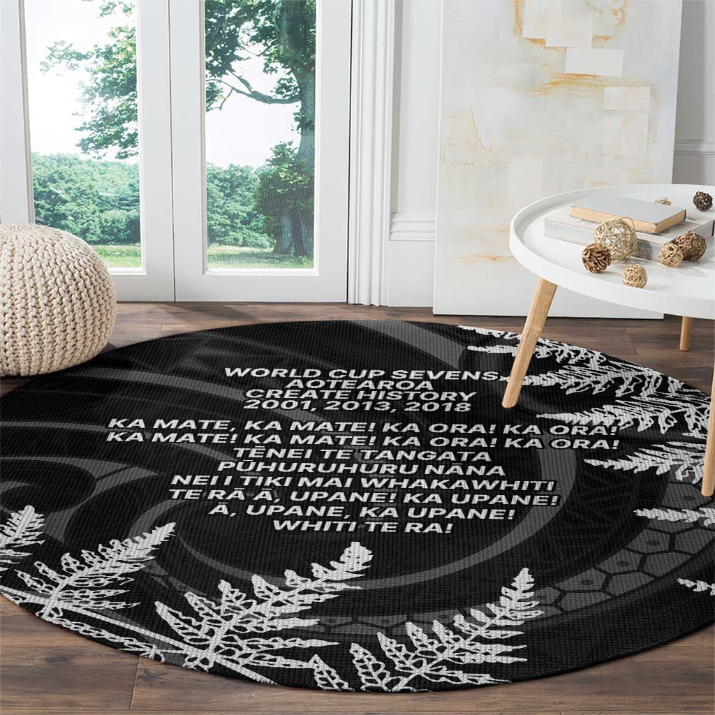 New Zealand Black Fern 7s Round Carpet History World Cup Sevens LT9 - Polynesian Pride
