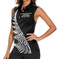New Zealand Black Fern 7s Women Sleeveless Polo Shirt History World Cup Sevens LT9 - Polynesian Pride