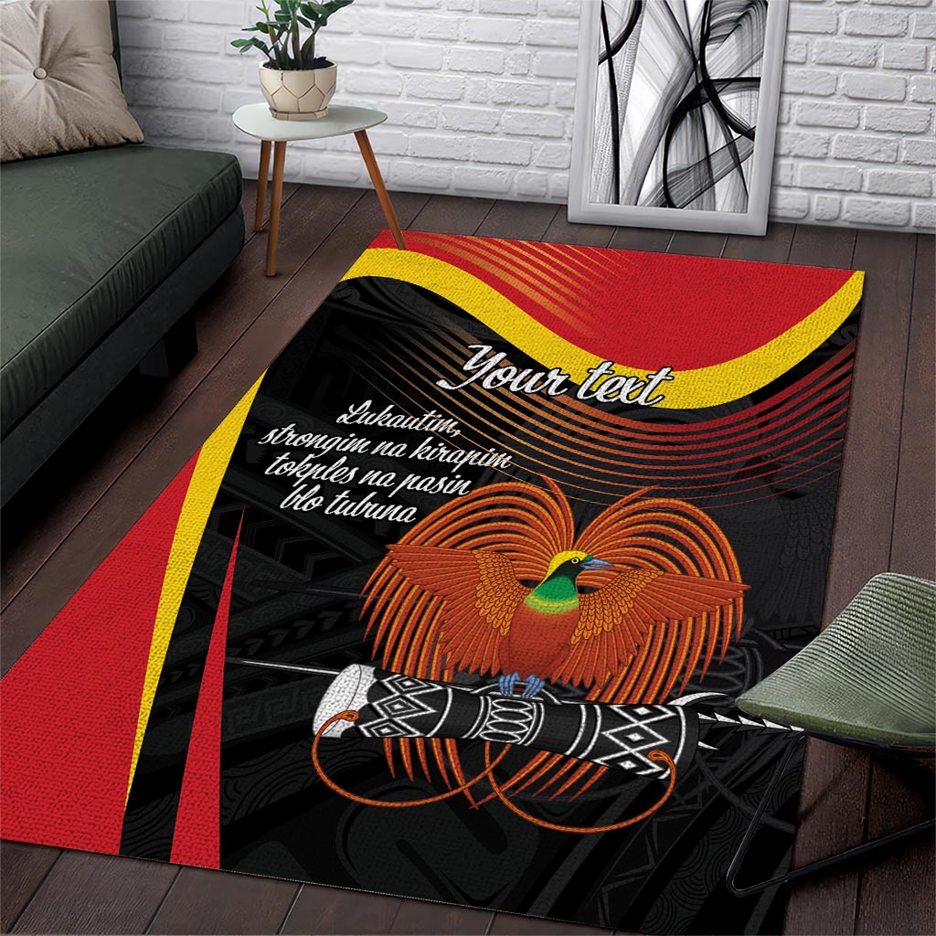 Personalised Papua Niugini Tok Pisin Wik Area Rug LT9 Red - Polynesian Pride