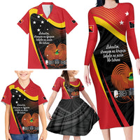 Personalised Papua Niugini Tok Pisin Wik Family Matching Long Sleeve Bodycon Dress and Hawaiian Shirt LT9 - Polynesian Pride
