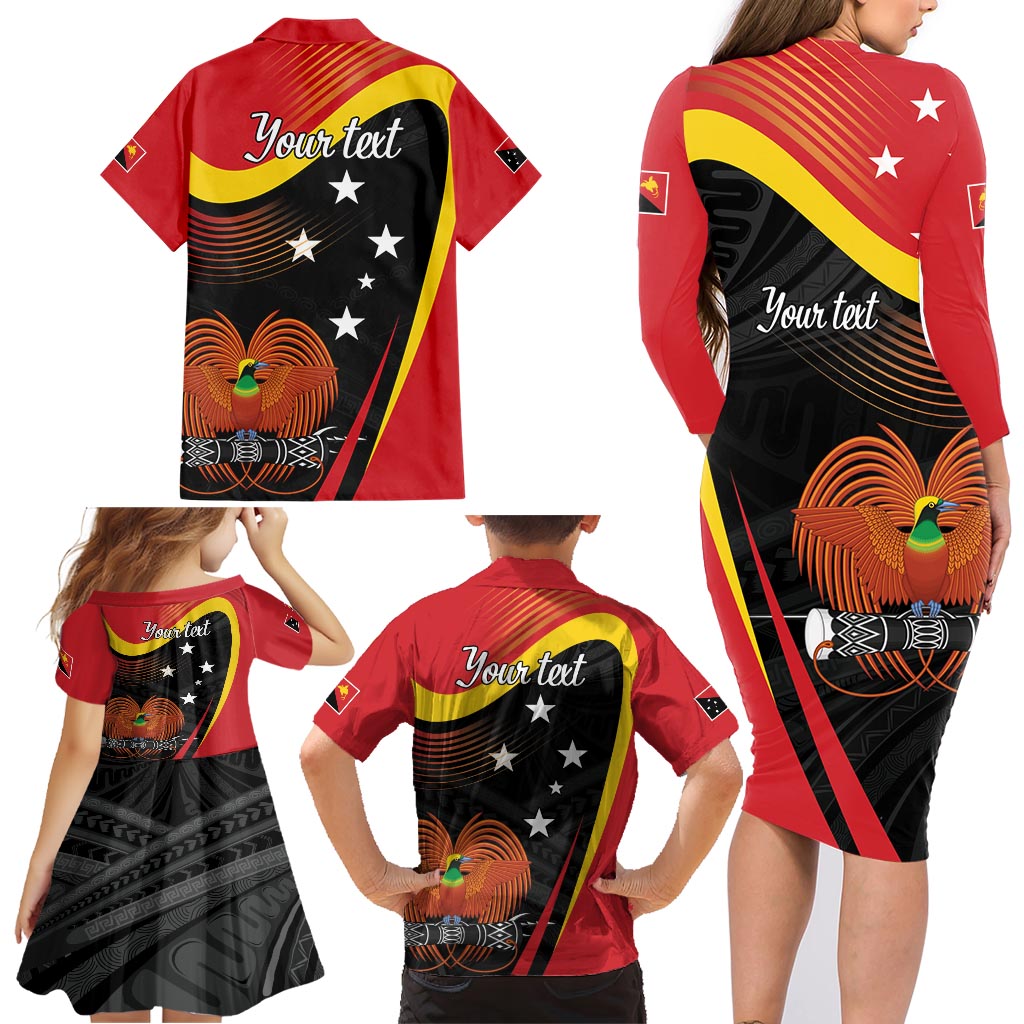 Personalised Papua Niugini Tok Pisin Wik Family Matching Long Sleeve Bodycon Dress and Hawaiian Shirt LT9 - Polynesian Pride