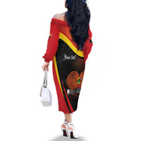 Personalised Papua Niugini Tok Pisin Wik Family Matching Off The Shoulder Long Sleeve Dress and Hawaiian Shirt LT9 - Polynesian Pride