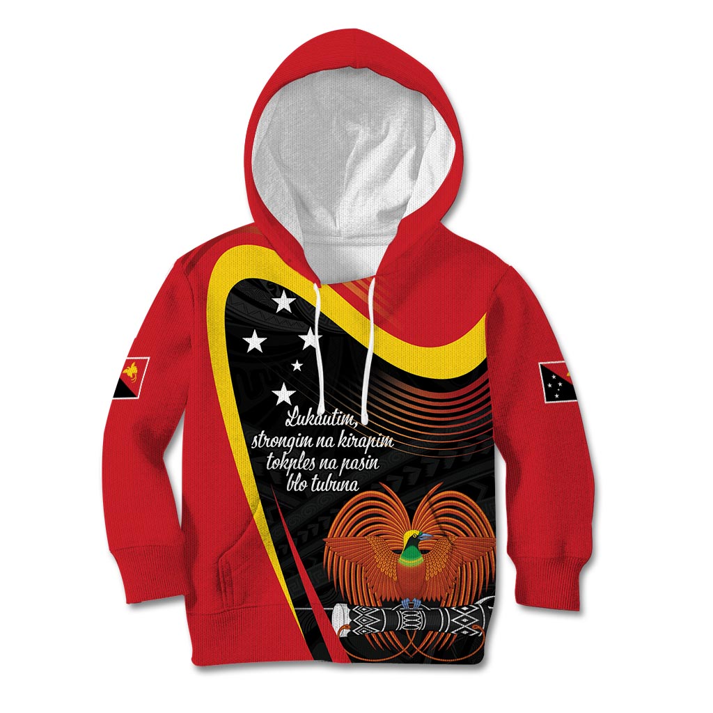 Personalised Papua Niugini Tok Pisin Wik Kid Hoodie LT9 Hoodie Red - Polynesian Pride
