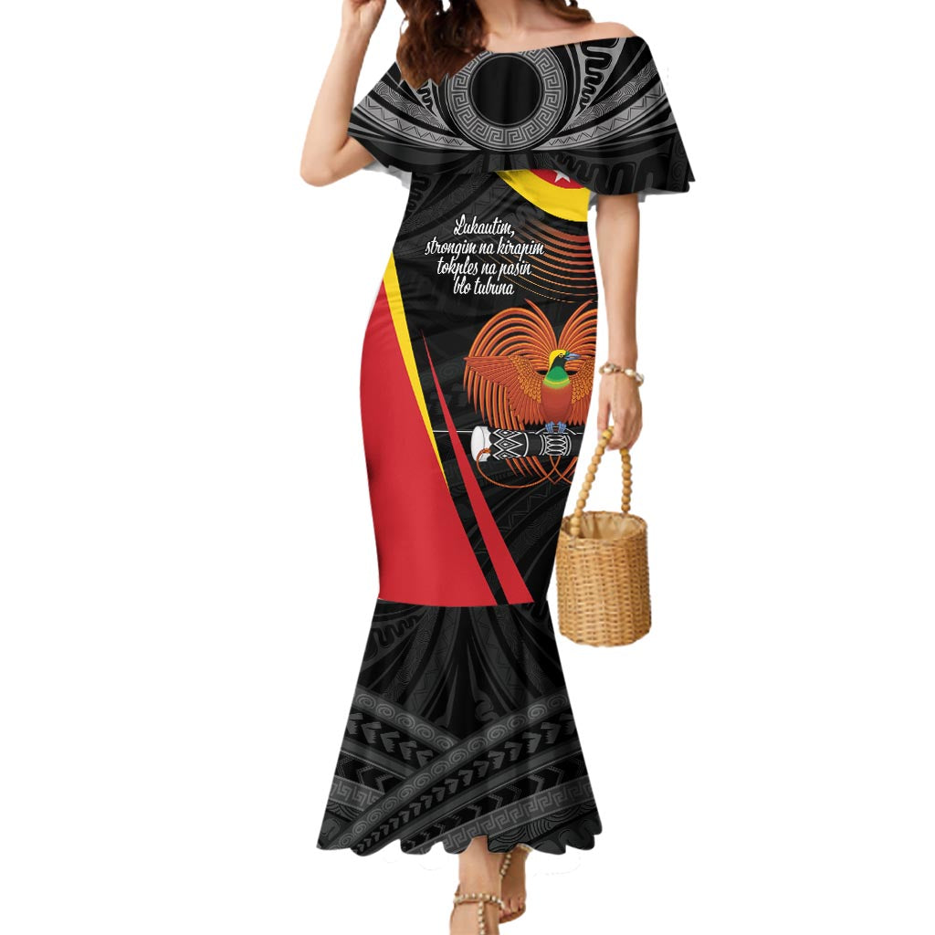 Personalised Papua Niugini Tok Pisin Wik Mermaid Dress LT9 Women Red - Polynesian Pride