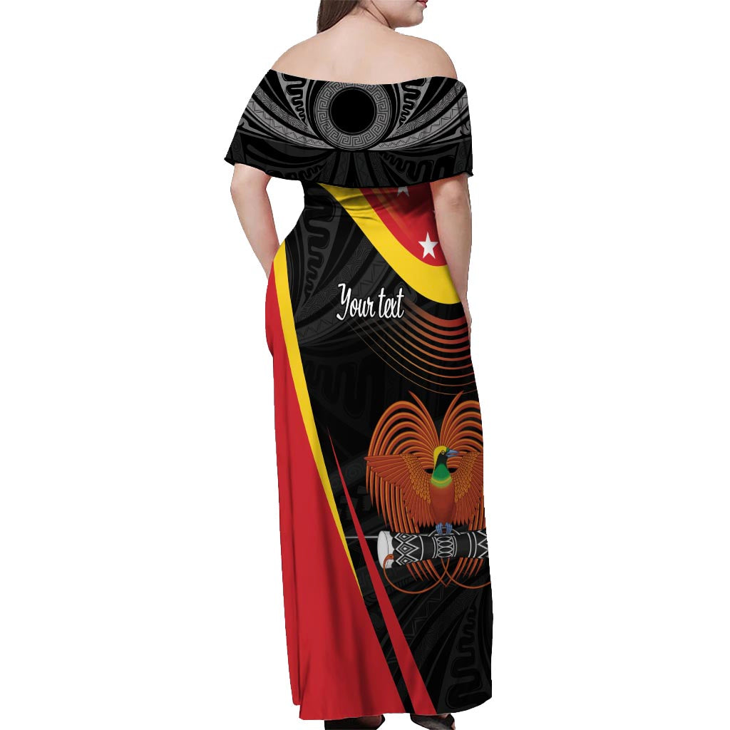 Personalised Papua Niugini Tok Pisin Wik Off Shoulder Maxi Dress