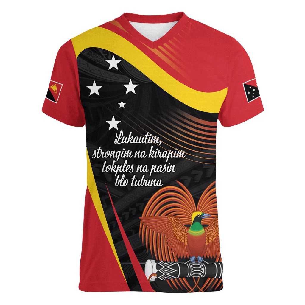 Personalised Papua Niugini Tok Pisin Wik Women V-Neck T-Shirt