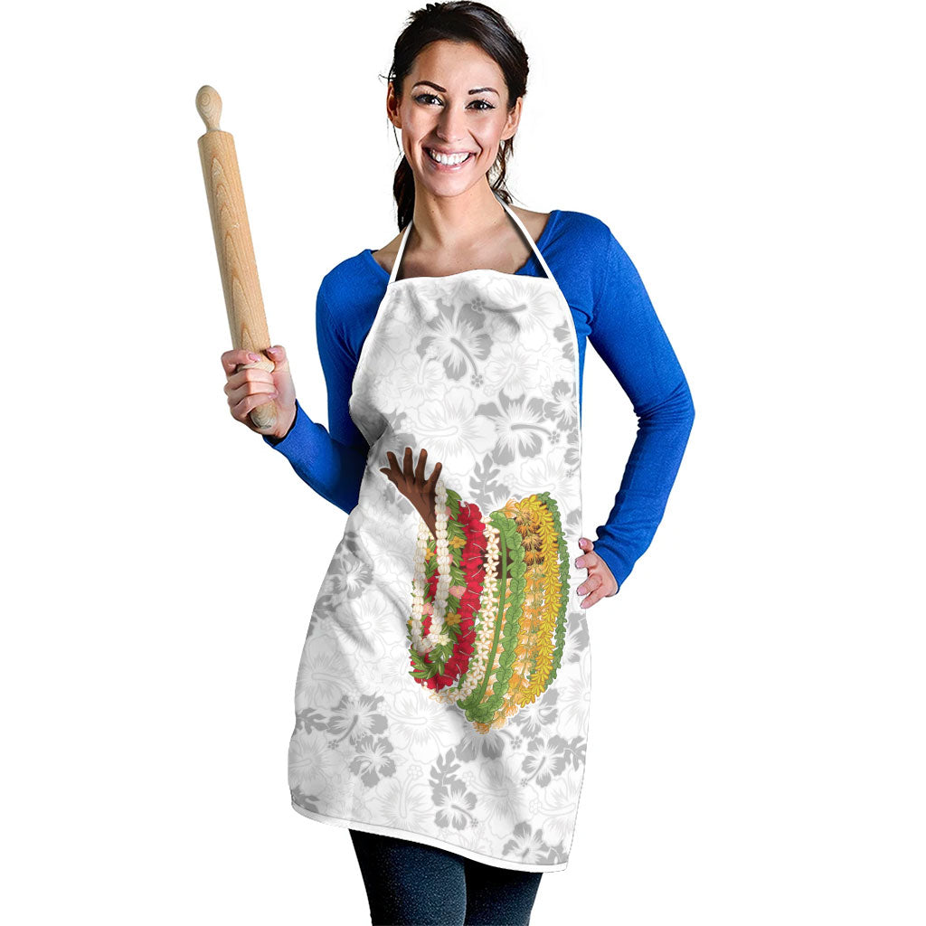 Hawaii Lei Kamehameha Apron Ke'oke'o Seamless Pattern Hibiscus Flower