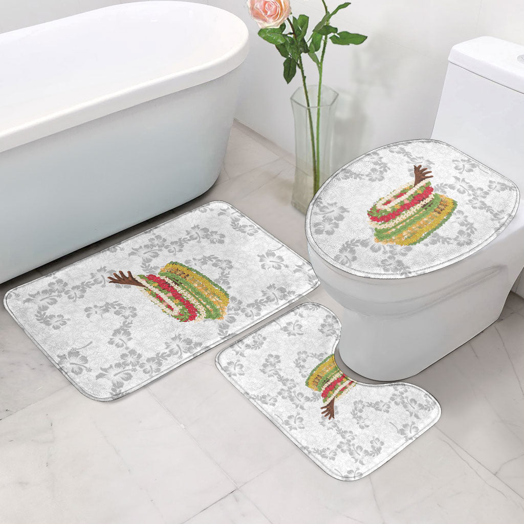 Hawaii Lei Kamehameha Bathroom Set Ke'oke'o Seamless Pattern Hibiscus Flower