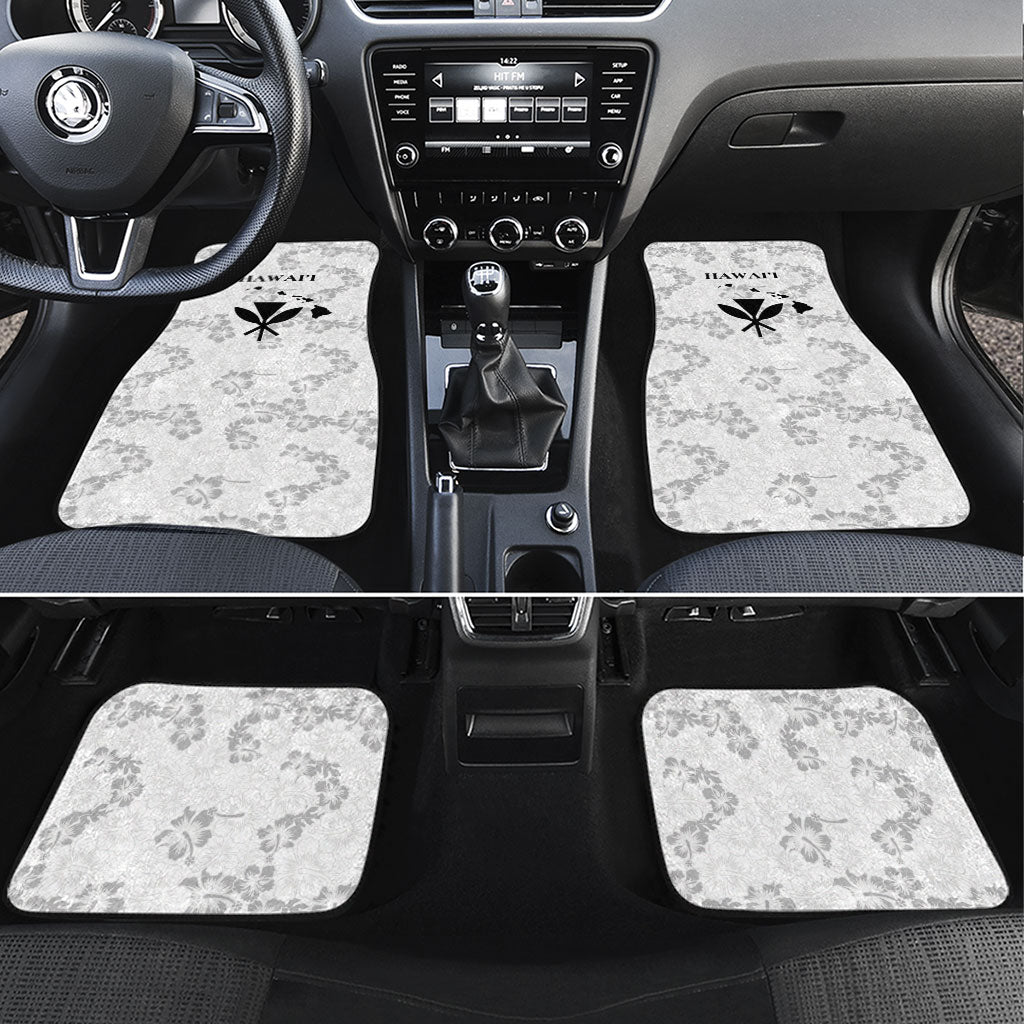 Hawaii Lei Kamehameha Car Mats Ke'oke'o Seamless Pattern Hibiscus Flower
