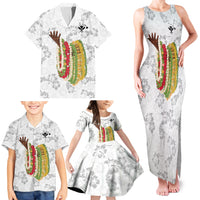 Hawaii Lei Kamehameha Family Matching Tank Maxi Dress and Hawaiian Shirt Ke'oke'o Seamless Pattern Hibiscus Flower LT9 - Polynesian Pride