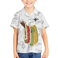 Hawaii Lei Kamehameha Hawaiian Shirt Ke'oke'o Seamless Pattern Hibiscus Flower