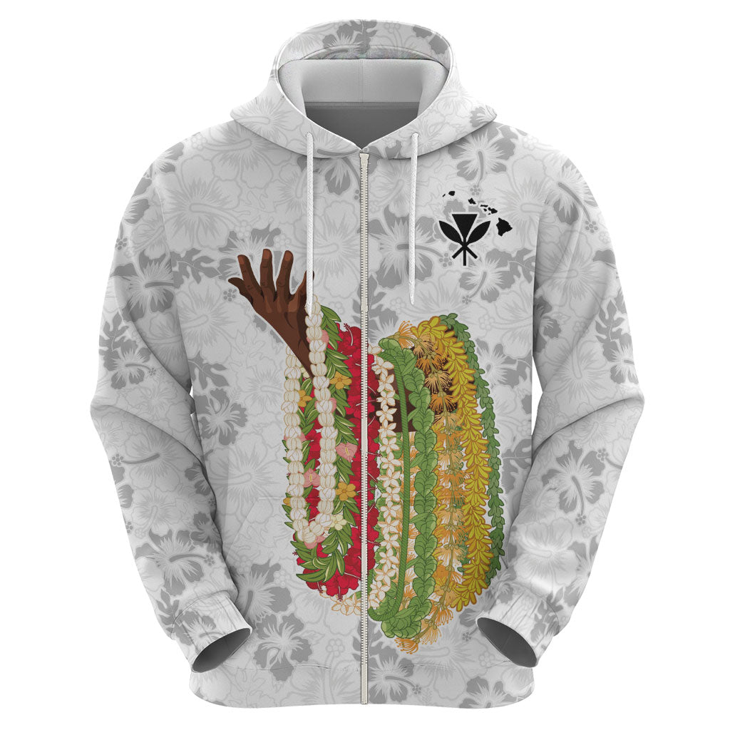 Hawaii Lei Kamehameha Hoodie Ke'oke'o Seamless Pattern Hibiscus Flower