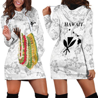 Hawaii Lei Kamehameha Hoodie Dress Ke'oke'o Seamless Pattern Hibiscus Flower