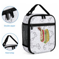 Hawaii Lei Kamehameha Lunch Bag Ke'oke'o Seamless Pattern Hibiscus Flower LT9 - Polynesian Pride