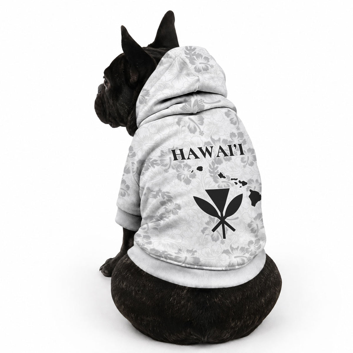Hawaii Lei Kamehameha Pet Hoodie Ke'oke'o Seamless Pattern Hibiscus Flower LT9 - Polynesian Pride
