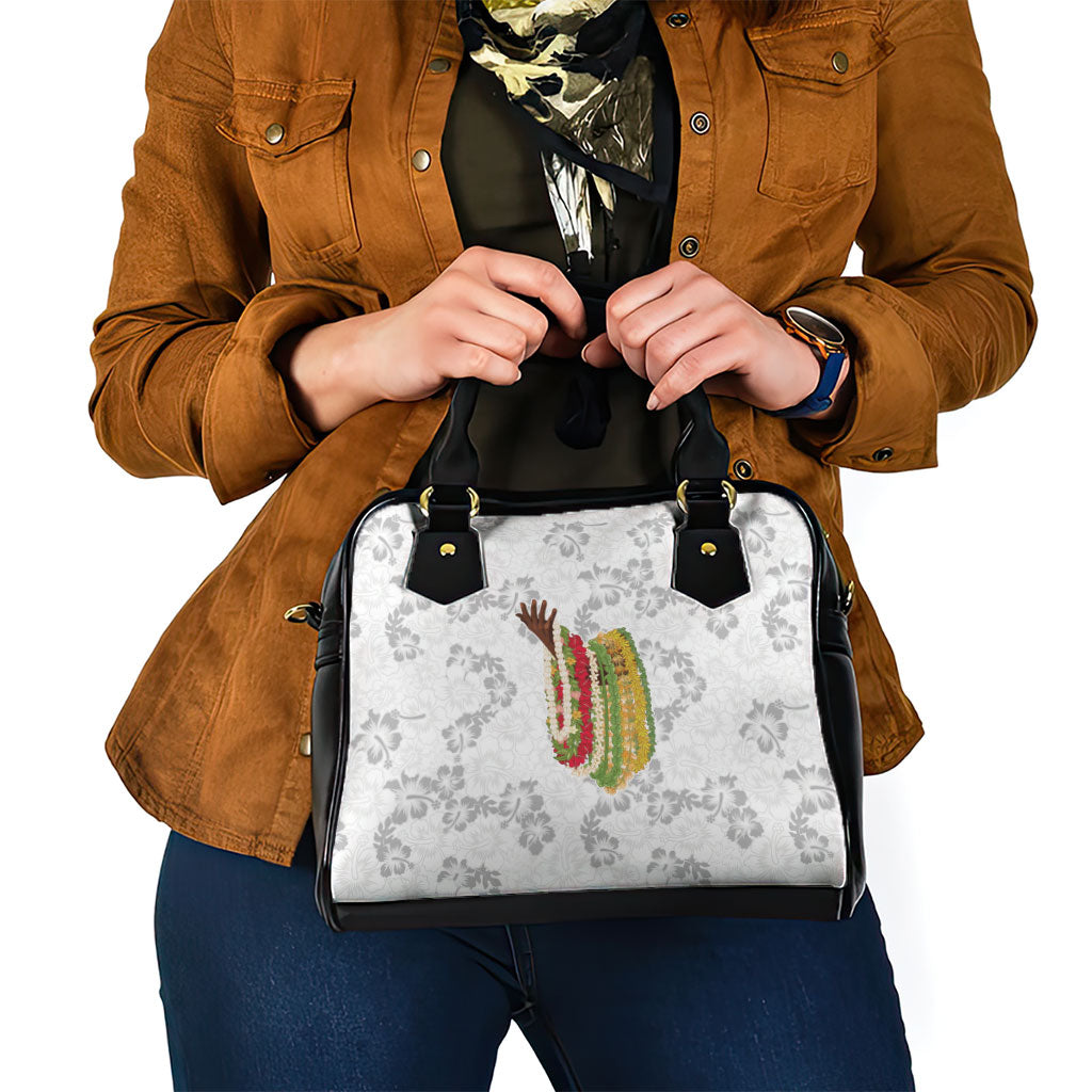 Hawaii Lei Kamehameha Shoulder Handbag Ke'oke'o Seamless Pattern Hibiscus Flower