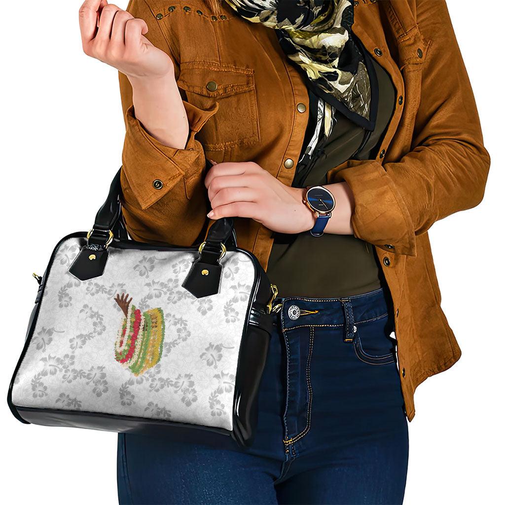 Hawaii Lei Kamehameha Shoulder Handbag Ke'oke'o Seamless Pattern Hibiscus Flower