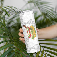 Hawaii Lei Kamehameha Skinny Tumbler Ke'oke'o Seamless Pattern Hibiscus Flower