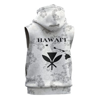 Hawaii Lei Kamehameha Sleeveless Zip Hoodie Ke'oke'o Seamless Pattern Hibiscus Flower