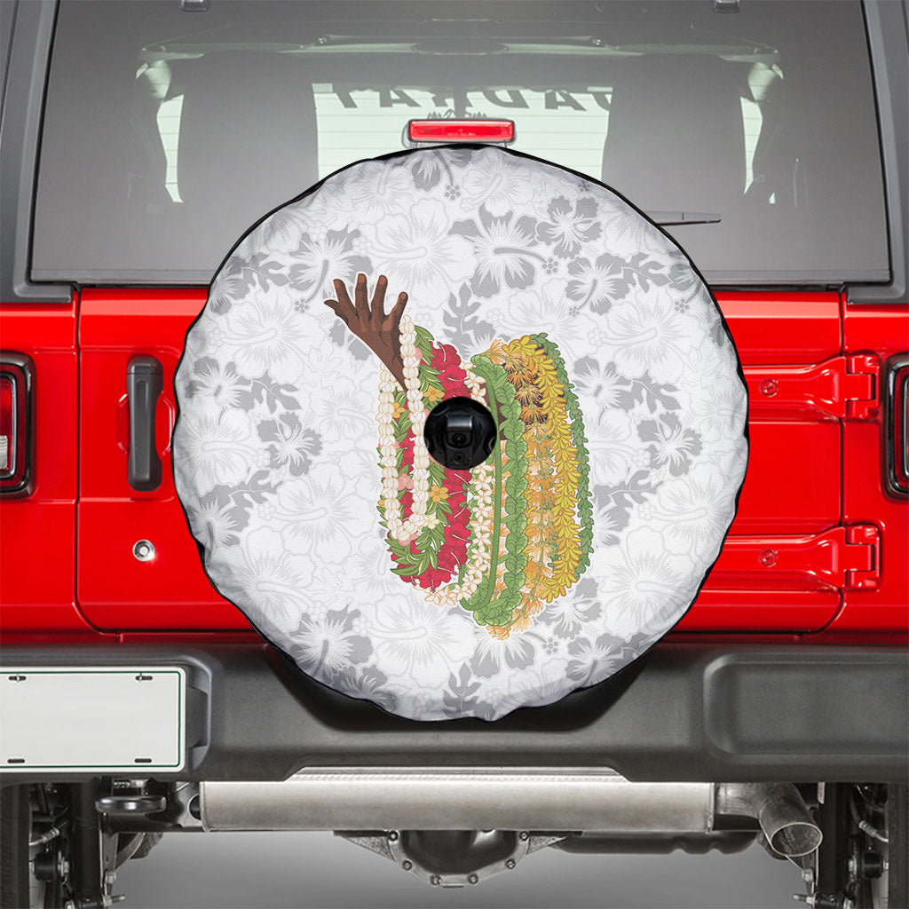 Hawaii Lei Kamehameha Spare Tire Cover Ke'oke'o Seamless Pattern Hibiscus Flower LT9 - Polynesian Pride