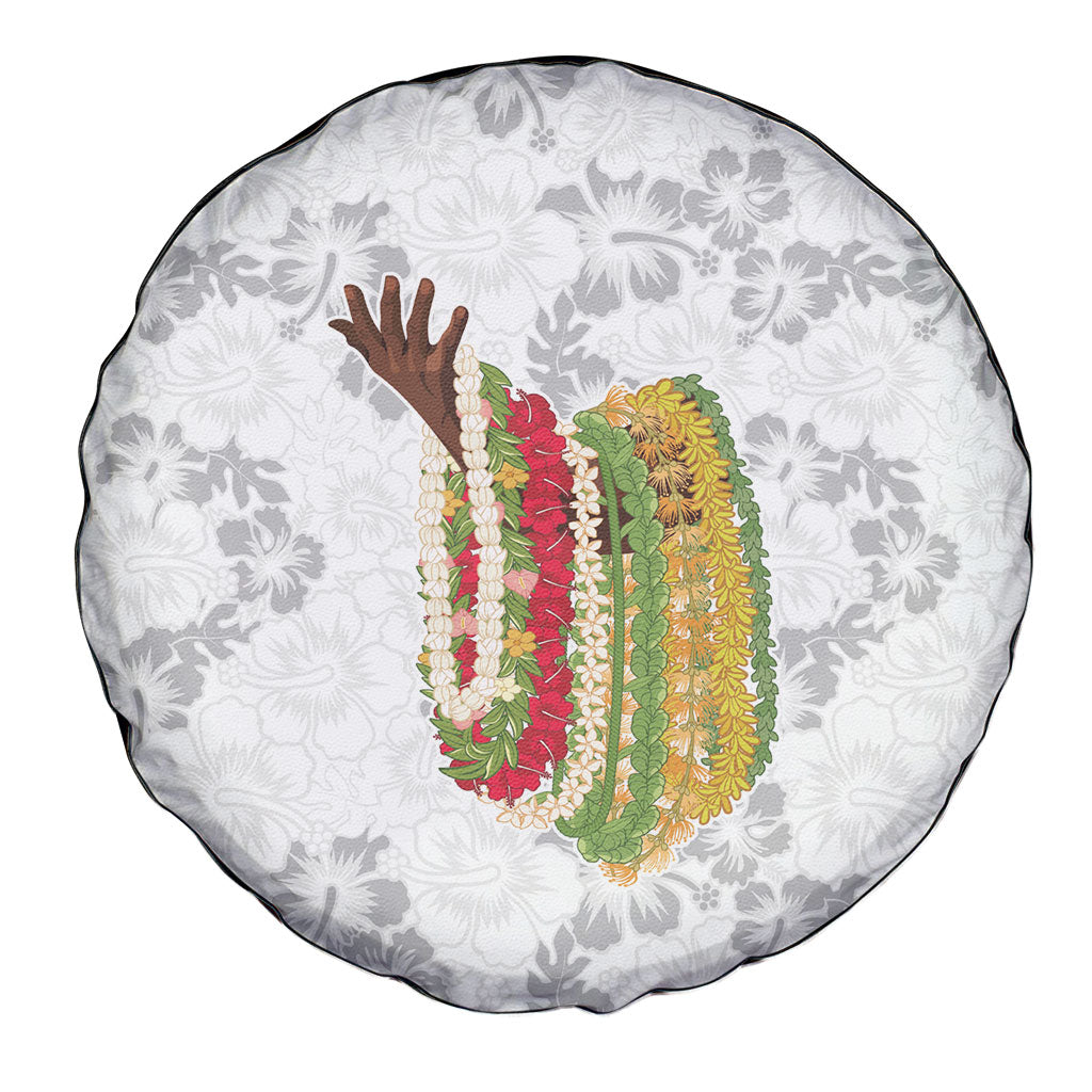 Hawaii Lei Kamehameha Spare Tire Cover Ke'oke'o Seamless Pattern Hibiscus Flower LT9 - Polynesian Pride