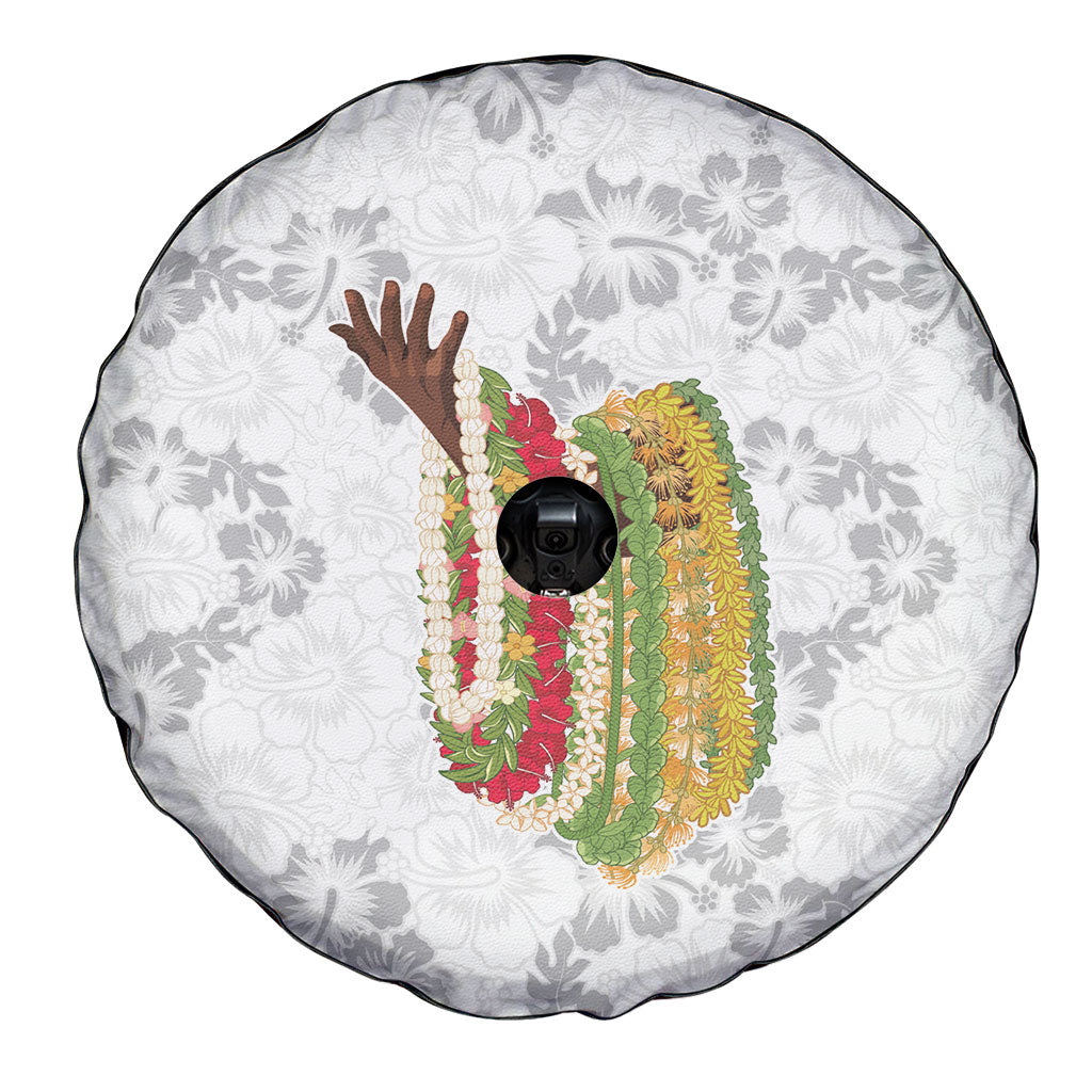 Hawaii Lei Kamehameha Spare Tire Cover Ke'oke'o Seamless Pattern Hibiscus Flower LT9 - Polynesian Pride