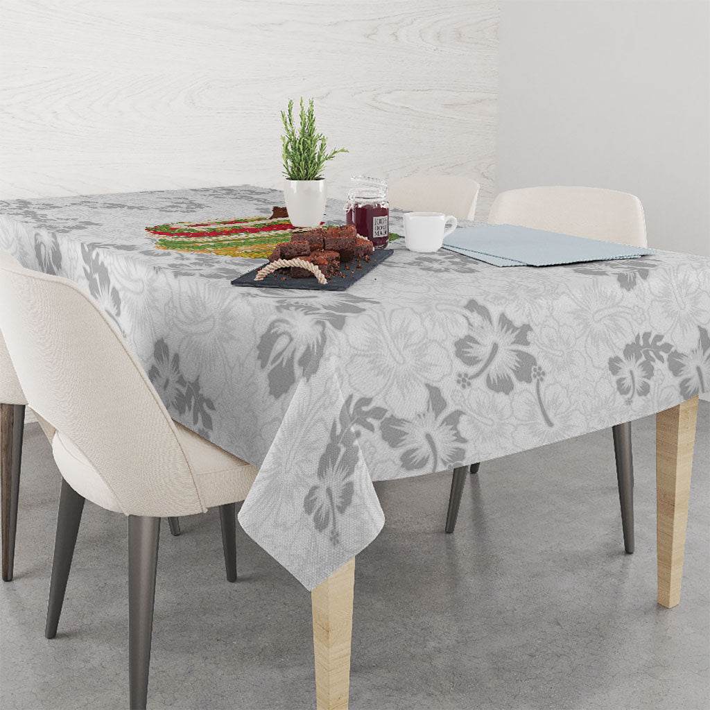Hawaii Lei Kamehameha Tablecloth Ke'oke'o Seamless Pattern Hibiscus Flower