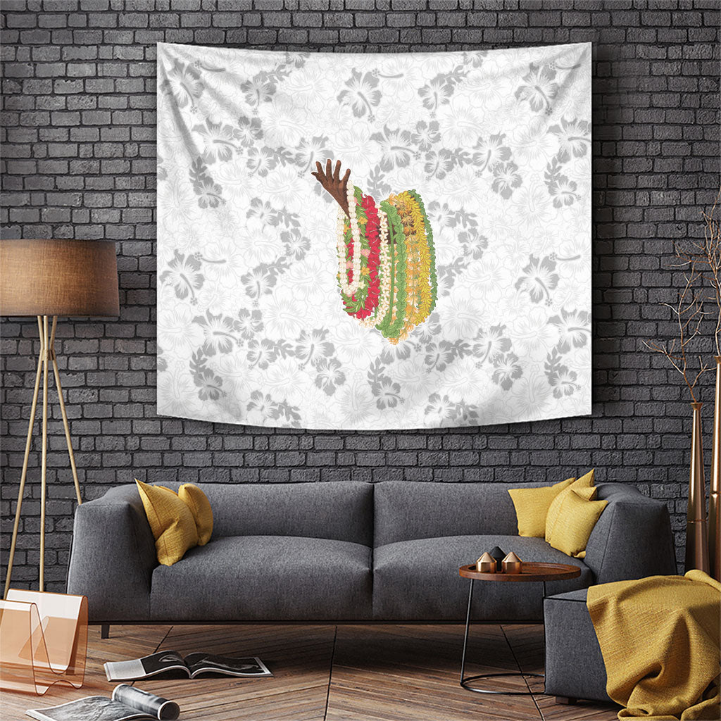 Hawaii Lei Kamehameha Tapestry Ke'oke'o Seamless Pattern Hibiscus Flower