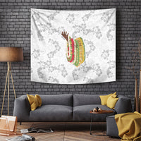 Hawaii Lei Kamehameha Tapestry Ke'oke'o Seamless Pattern Hibiscus Flower
