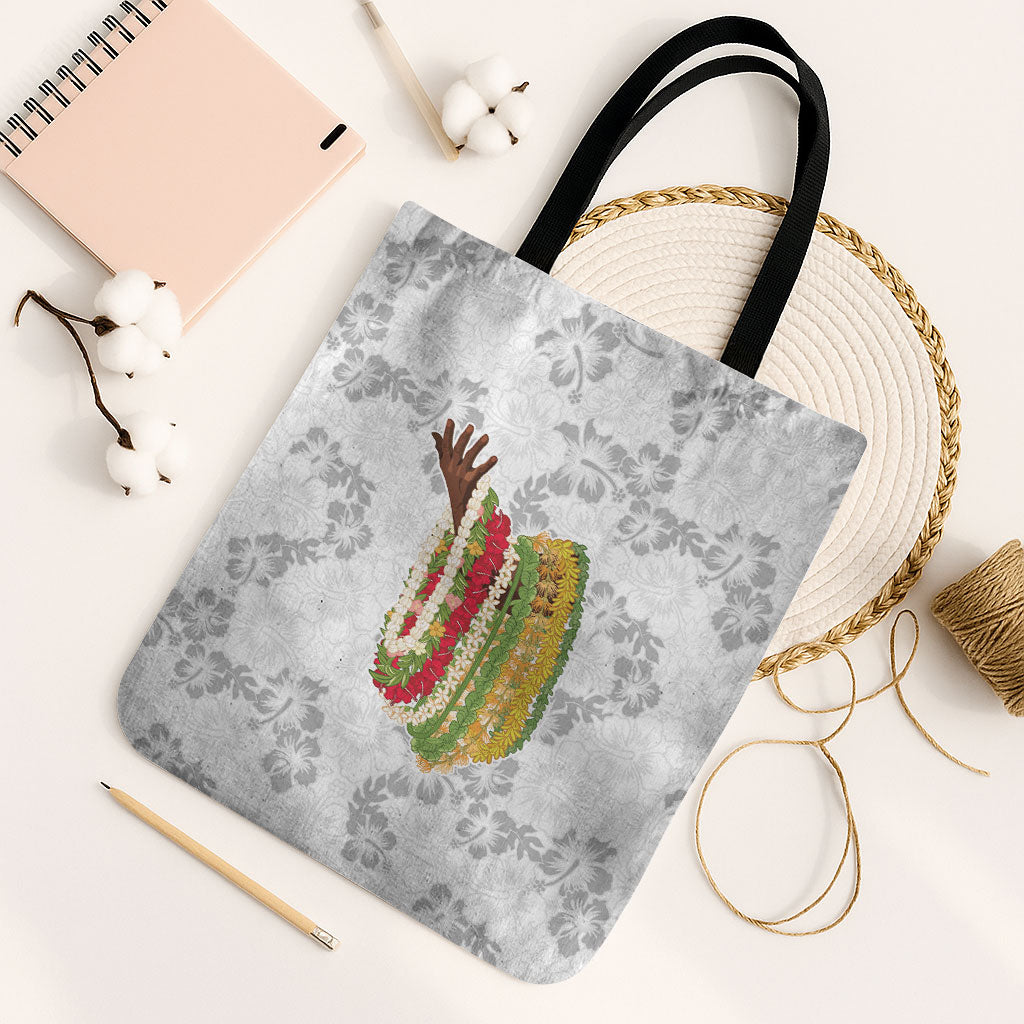 Hawaii Lei Kamehameha Tote Bag Ke'oke'o Seamless Pattern Hibiscus Flower