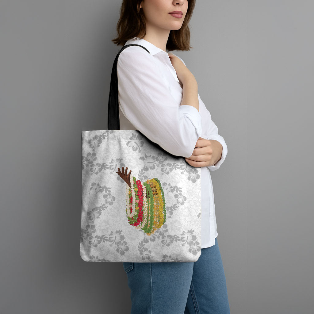 Hawaii Lei Kamehameha Tote Bag Ke'oke'o Seamless Pattern Hibiscus Flower