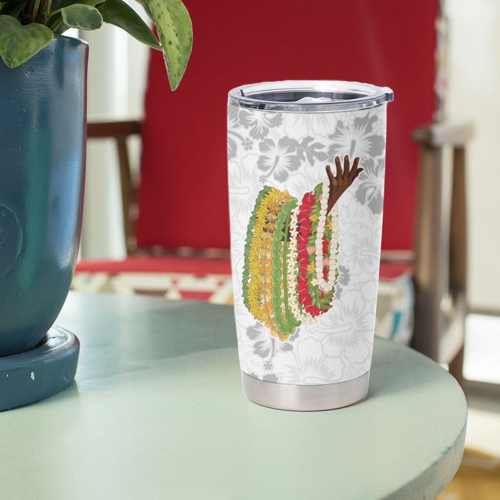 Hawaii Lei Kamehameha Tumbler Cup Ke'oke'o Seamless Pattern Hibiscus Flower