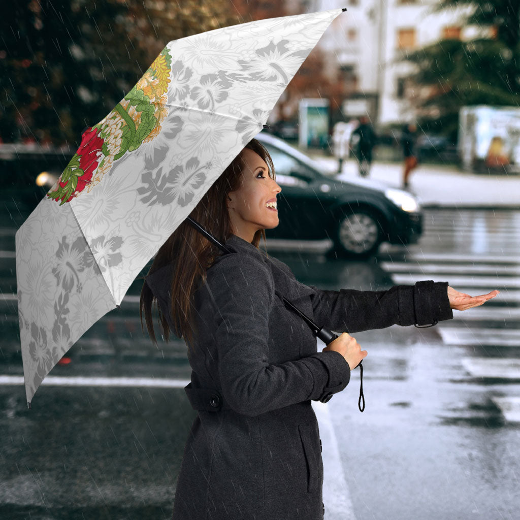 Hawaii Lei Kamehameha Umbrella Ke'oke'o Seamless Pattern Hibiscus Flower