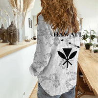 Hawaii Lei Kamehameha Women Casual Shirt Ke'oke'o Seamless Pattern Hibiscus Flower