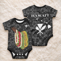 Hawaii Lei Kamehameha Baby Onesie Ele'ele Seamless Pattern Hibiscus Flower LT9 - Polynesian Pride